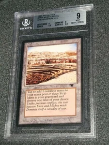 MTG Antiquities Strip Mine Uneven Stripe BGS 9 MINT Vintage Graded Magic Psa Cgc - Picture 1 of 2