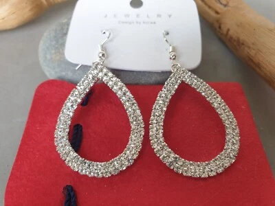 ❤🧡💛ORECCHINI DONNA ACCIAIO CON BRILLANTINII INCASTONATI.  PENDENTI ❤🧡💛 - Immagine 1 di 4