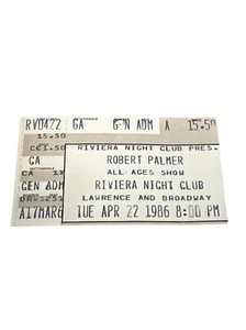 Biglietto concerto Robert Palmer Stub The Riv Chicago 22 aprile 1986 vintage - Foto 1 di 3