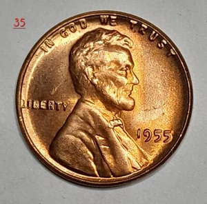 1955/5-P Poor man's Doubled Die Obv/ Rev& Shattered Die Obverse  BU RED - Picture 1 of 2