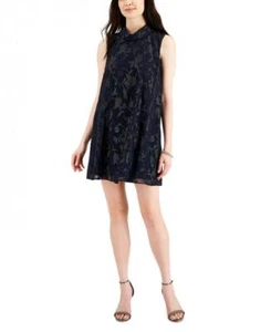 New $89 Connected Apparel Women's Short Sleeveless Turtleneck Shift Dress A4507 - Picture 1 of 20