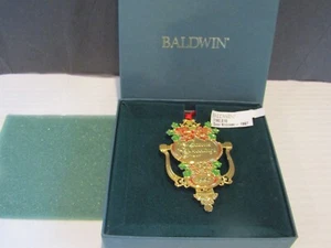 BALDWIN Door Knocker Christmas 1997Ornament GOLD Finished SEASON'S GREETINGS - Picture 1 of 5