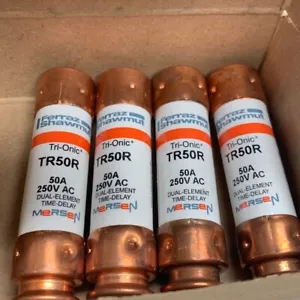 4 fusibles nuevos en caja Mersen Tri-Onic clase RK5 TR50R 250V de 50 amperios - Imagen 1 de 2