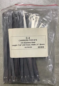 HAYATA C-3 Stainless Steel Carrier for ID 187.7x8mm (7.39 X 0.31 Inch), 100 Pc's - Picture 1 of 7
