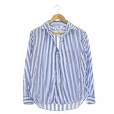 Frank Eileen 23Ss Striped Shirt Long Sleeve Skipper Open Front Xxs Light Blue Na