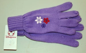 Disney Store Girls Princess Purple Flowers S/M 5-7 Years Knit Gloves *NWT* - Picture 1 of 3