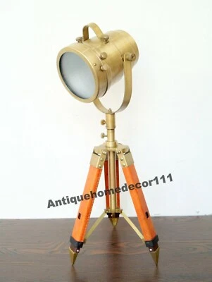 Foco Proyector Lámpara de Mesa Hollywood Estudio Hogar Decorativo Cuero Trípode Foto 1 de 4
