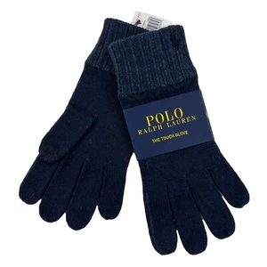 Guantes táctiles Polo Ralph Lauren mezcla de lana merino/algodón - azul marino - talla única - - Imagen 1 de 3