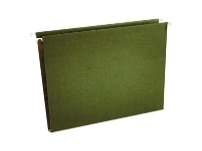 Carpeta colgante inferior de caja de una pulgada, tablero de prensado, letra, verde estándar, 25/caja Foto 1 de 3