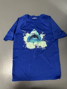 Land’s End Blue Shark Swim Shirt Size Medium (8) - Picture 1 of 3