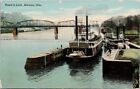Marietta Ohio Boats in Lock Steamers Ships OH c1912 Postcard H50