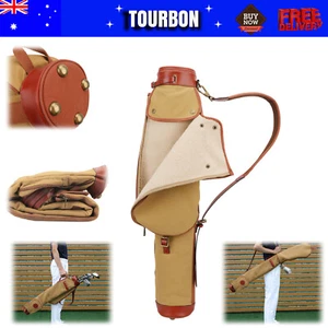 Tourbon Canvas Golf Bag Sunday Travel Carry Iron Clubs Cover Pack-Special Offer - Picture 1 of 24