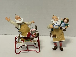 Lot 2 Hallmark Toymaker Santa 2nd & 4th Rocking Horse Teapot 2001 2003 Ornaments - Picture 1 of 16