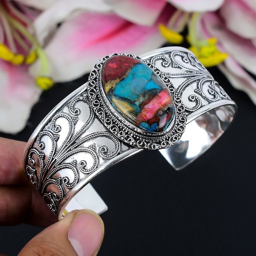 VALENTINO Bracciale Bracciale Multi Rame Preziosa Turchese Argento Sterling 925 Regolabile