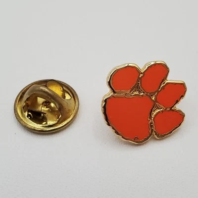 Pin de solapa de pata naranja 0,5 pulgadas tono dorado estilo Clemson esmalte animal estampado corbata tac Foto 1 de 4
