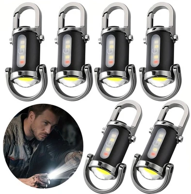 1-10x Super Bright LED Flashlight Rechargeable Pocket Mini Keychain Flashlights - Image 1 of 4