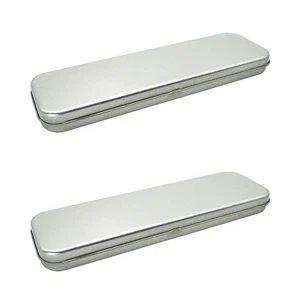Estuche para lápices de 2 piezas de viaje oficina hojalata caja niños metal japonés - Imagen 1 de 12