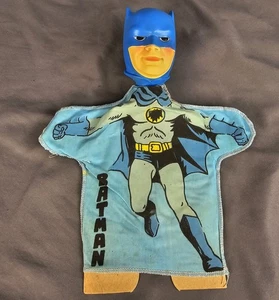 VINTAGE 1966 Ideal Batman Hand Puppet Vinyl Body Nice Condition - Picture 1 of 10