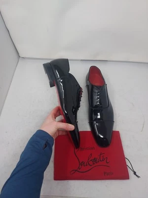 Christian Louboutin MENS NEW EU 43.5 US 10.5 Greggy Chick Black Lace Up Shoe - Image 1 of 4