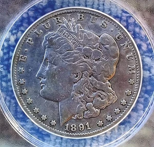 1891 CC  Morgan Silver Dollar ANACS Graded F 12 Condition. - Picture 1 of 4