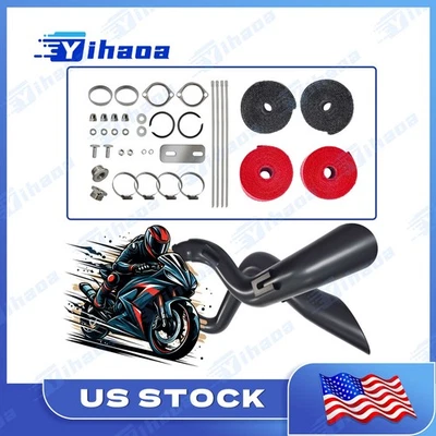 2" LAF Exhaust Pipes w/ Torque Cone for Harley Sportster Softail Black Wrapped. - Image 1 of 4