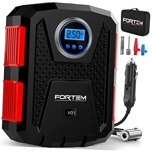 FORTEM Digital Tire Inflator for Car W/auto Pump/shut off Feature Portable Air