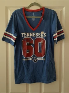NWT NFL Team Apparel Women’s Tennessee Titans Vneck Tshirt Size Large Slim Fit - Picture 1 of 6