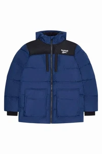 Reebok Mens Puffer Jacket Parka Batik Blue - Picture 1 of 14