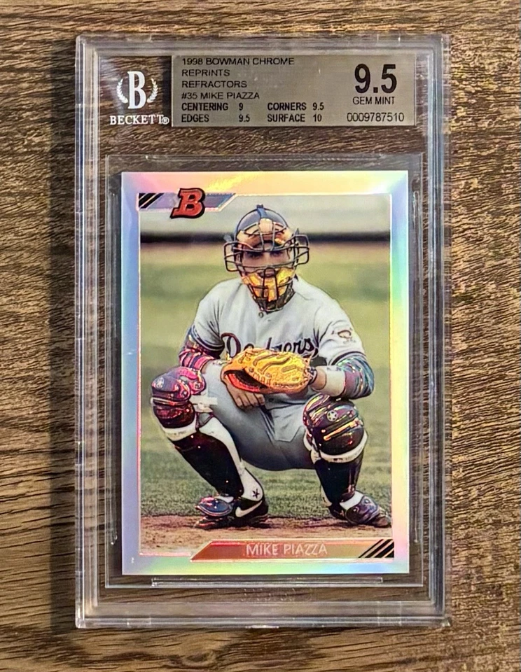 Bowman 1998 cromo reimpresión refractor Mike Piazza RC BGS 9,5 gema como nuevo 💎 1992 Foto 1 de 1