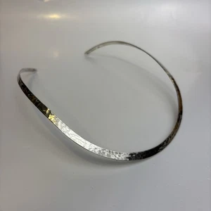 Collar Gargantilla Dominique Dinouart Plata de Ley Martillada México 925 Modernista - Imagen 1 de 11