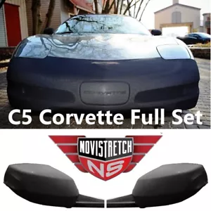 1997-2004 C5 Corvette Front Bumper Mask + MIRROR Covers Novistretch Bra Mesh SET - Foto 1 di 6