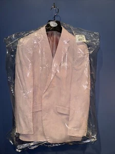 38R Sakko Koralle Streifen Samuel Windsor Vintage Blazer 100% Baumwolle - Bild 1 von 6