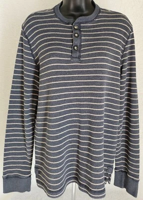 Camisa GH Bass & Co Para Hombre Talla M Mediana Gris Azulado Beige Rayas Foto 1 de 4