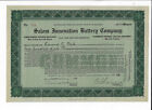 PENNSYLVANIA 1923 Salom Innovation Battery Company Stock Certificate