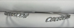 18k White Gold 1.23 Carat Marquis Diamond Cuff Bracelet - Picture 1 of 13