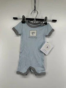 BURTS BEES Baby 100% Organic Cotton ROMPER Blue Boy 3-6 MONTH SOFT NEW - Picture 1 of 7