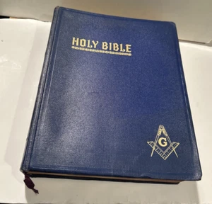 Holy Bible Masonic Edition Cyclopedic Indexed Red Letter Hertel Vintage C. 1951 - Picture 1 of 20