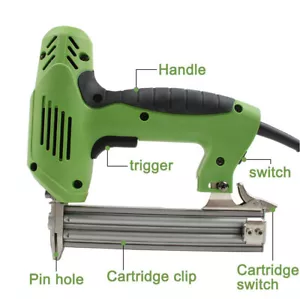 Pistola eléctrica de grapas de uñas pistola de uñas rectas para tapicería decoración de carpintería - Imagen 1 de 6