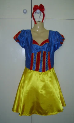 LADIES SNOW WHITE PRINCESS FAIRY TALE FANCY DRESS COSTUME SIZE M 10-14 NEW - Image 1 of 4