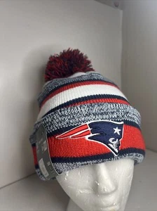 New Era NEW ENGLAND PATRIOTS Team Headwear Striped Football Winter Knit NFL Hat - Picture 1 of 6