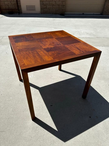 LANE ALTA VISTA SMALL SPACE WALNUT PARQUETRY DINING TABLE 32"x32x29" MID CENTURY Cover
