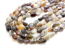 Natural Botswana Agate Polished Nugget Pebble Round Barrel Gemstone Beads PG318