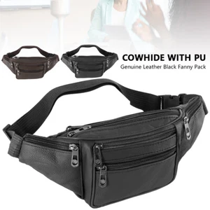 BLACK Waist BUM BAG fanny pack travel GOOD quality 4 zips Mens Ladies Unisex∧ - Picture 1 of 5