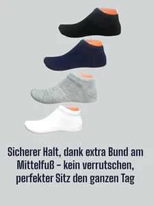 20 Paar Sneaker Socken 35-38, 39-42, 43-46 rutschfest 80% Baumwolle unisex neu - Bild 1 von 9
