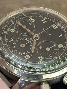 GALLET VINTAGE " JIM CLARK" CHRONO BLK DIAL "NICE" - Picture 1 of 13