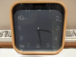 IKEA WALL CLOCK PIRO JOHANNA JELINEK BIRCH BENTWOOD SQUARE HANDS & NUMBERS - Picture 1 of 3