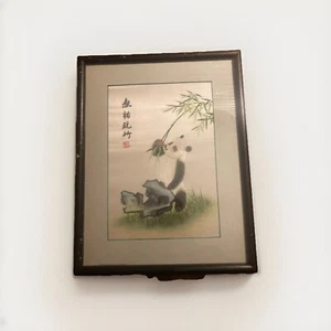Shu Brocade Silk Weaving Panda Bamboo Detailed Chinese Collectible Framed - Picture 1 of 8