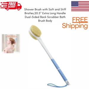 20.5 Back Bath Brush Long Handle for Shower for Elderlymen and Womenback Scrubb - Picture 1 of 7