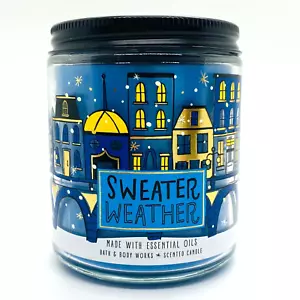 Bath & Body Works SWEATER WEATHER Medium Scented Single Wick Candle 7 oz - Picture 1 of 3