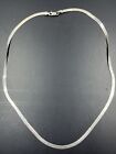 Sterling Silver Herringbone Necklace 925 Italy Two Sides Reversible IBB 18”